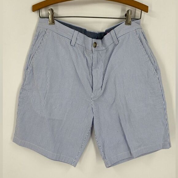 Vineyard Vines Blue and White Flat Front Shorts waist 34 - Picture 1 of 5